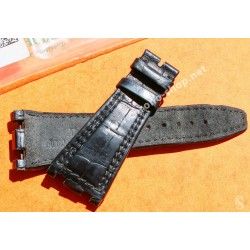 Audemars Piguet Genuine Crocodile Black leather strap band Royal Oak Offshore Ref BR.403.050.002CA