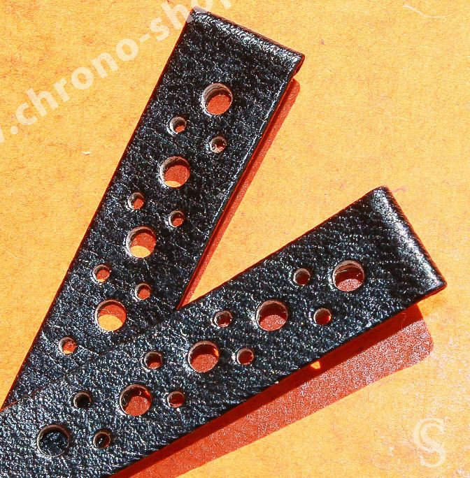 Bracelet De Montre Rallye Vintage En Cuir Noir 20mm - Neuf (sans étiquette)