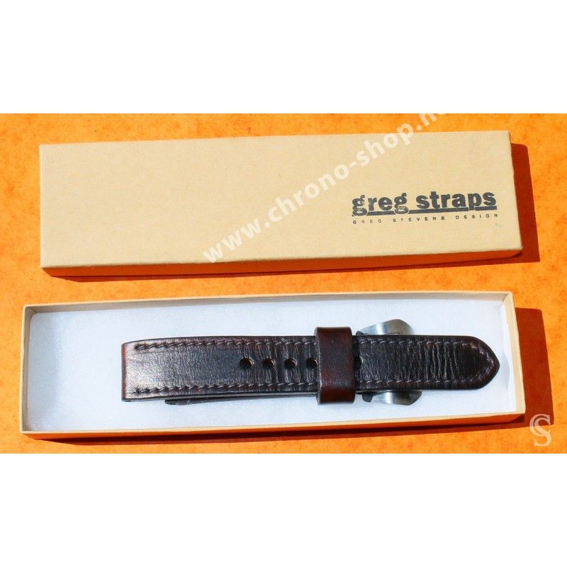 BRACELET CUIR 24mm GREG STRAPS POUR PANERAI OFFICINE MONTRES LUMINOR, RADIOMIR, MARINA PAM