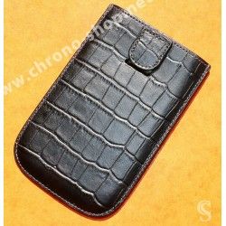 Housse de Protection en simili Cuir Crocodile noir Anti-Rayures pour téléphone portable Blackberry