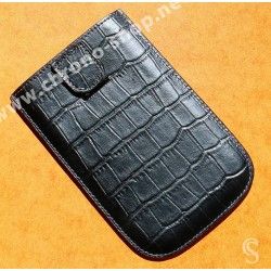 Housse de Protection en simili Cuir Crocodile noir Anti-Rayures pour téléphone portable Blackberry