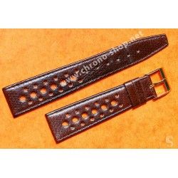 Vintage CORFAM Heuer Monaco, TAG-Heuer Monaco, Autavia, Silverstone CAW211B Black leather 22mm rally band strap