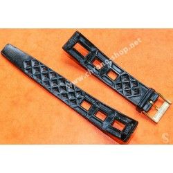BRACELET RALLY VINTAGE CAOUTCHOUC STYLE TROPIC 17mm MONTRES RACING NOIR REF 7618 SWISS MADE