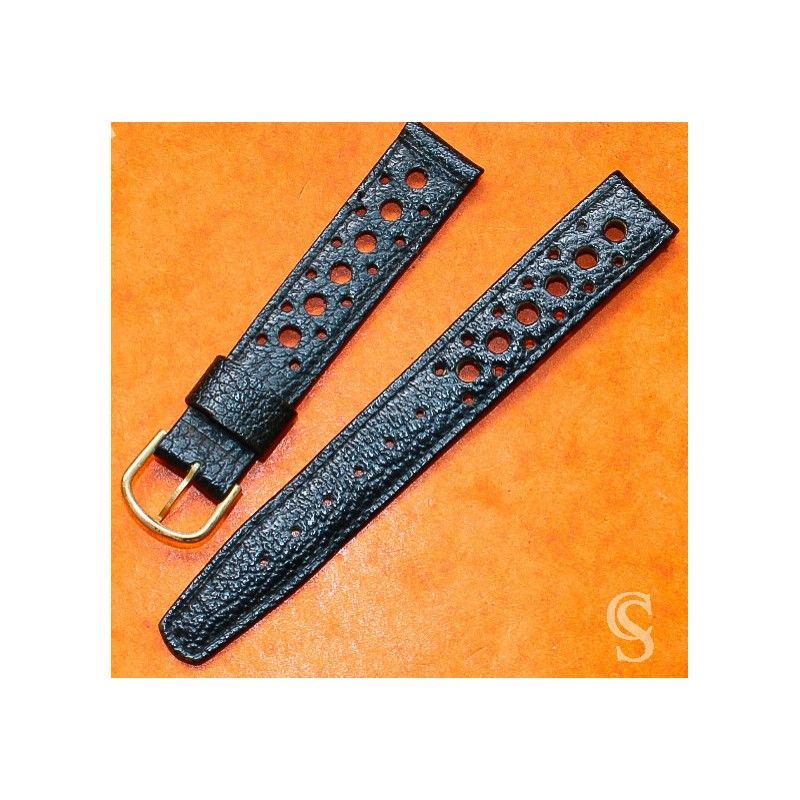 Bracelet Vintage CORFAM Heuer Monaco, Autavia,Silverstone,Carrera Brown leather 20mm rally band watch strap