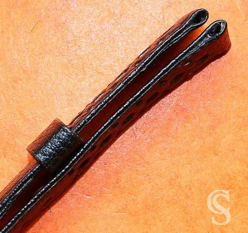 Bracelet Montre Cuir Corfam Vintage 11mm Noir – Boucle Ton Or – Neuf