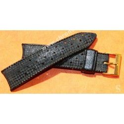 AUTHENTIC NOS 20mm SWISS CURVED TROPIC PERFORATED DIVE BAND WATCH BRACELET STRAP REF 22505 BLUE