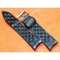 AUTHENTIC NOS 20mm SWISS CURVED TROPIC PERFORATED DIVE BAND WATCH BRACELET STRAP REF 22505 BLUE