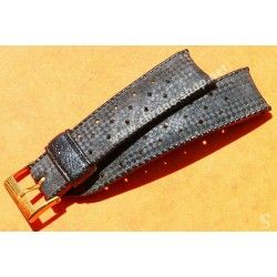 AUTHENTIC NOS 20mm SWISS CURVED TROPIC PERFORATED DIVE BAND WATCH BRACELET STRAP REF 22505 BLUE