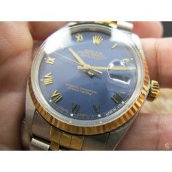 ROLEX RARE CADRAN CHIFFRES ROMAINS OR MONTRES OYSTER DATEJUST 16013,16000,16018 Cal 3035,3135 BLEU COBALT Ø24mm