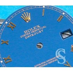 ROLEX RARE CADRAN CHIFFRES ROMAINS OR MONTRES OYSTER DATEJUST 16013,16000,16018 Cal 3035,3135 BLEU COBALT Ø24mm