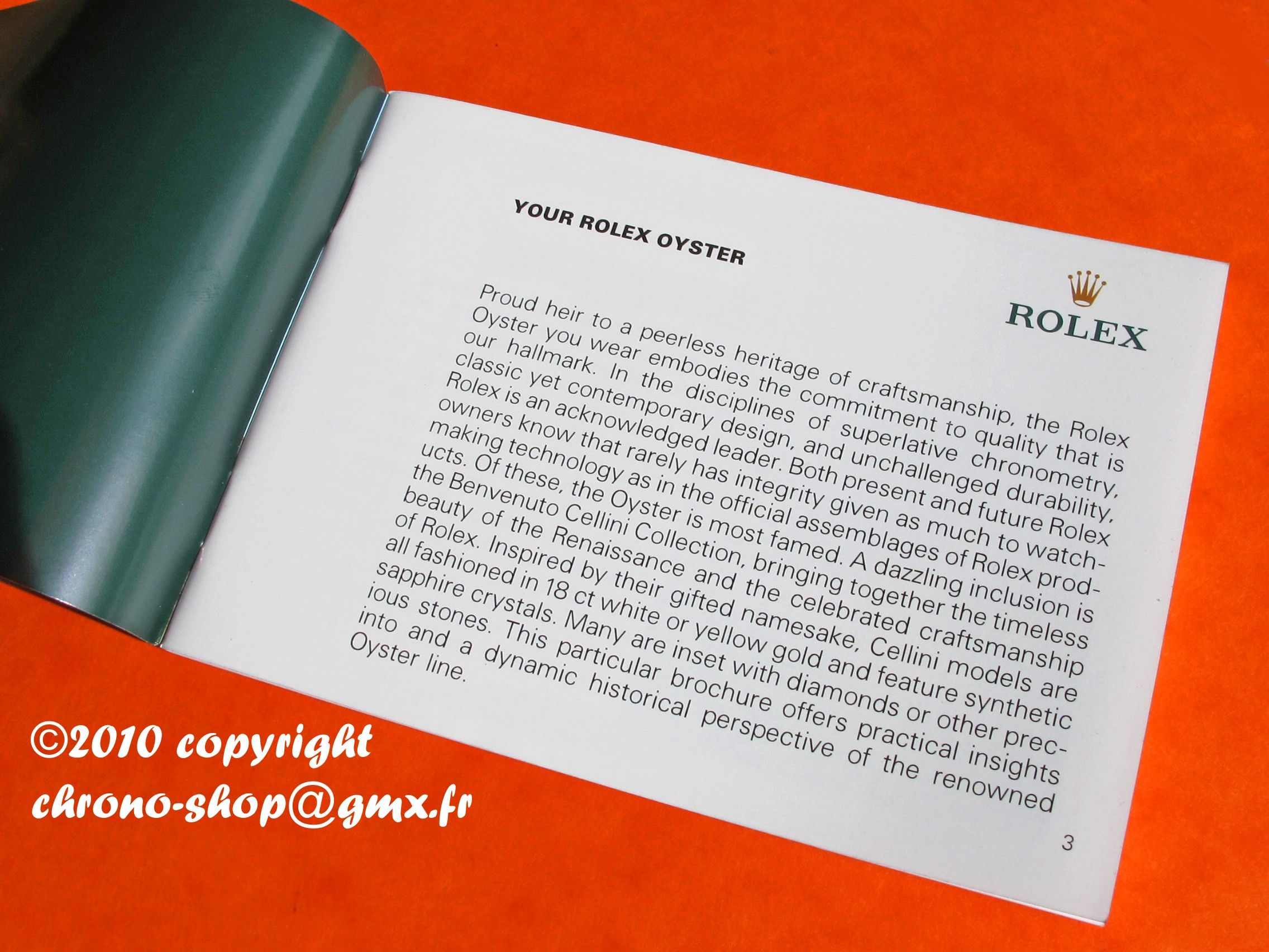 ROLEX OYSTER BOOKLET