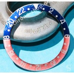 Rolex 70's Vintage Bezel insert Graduated Faded PEPSI Red & blue GMT MASTER 1675 , 16750 Watch inlay part