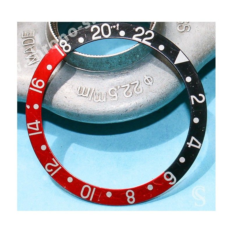 Rolex GMT Master Coke watch Faded Red & Black color S/S 16700,16710,16760 Bezel 24H Insert Part FAT FONT SERIFS