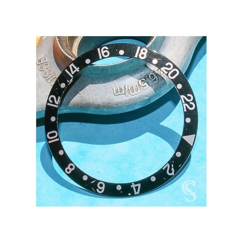 Rolex GMT Master watch Black color S/S 16700,16710,16760 Bezel 24H Insert Part FAT FONT SERIFS