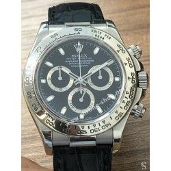 ROLEX ORIGINAL BRACELET MONTRES DAYTONA 16519, 116520, 116509, 116519 CUIR CROCODILE COULEURS NOIR 20mm