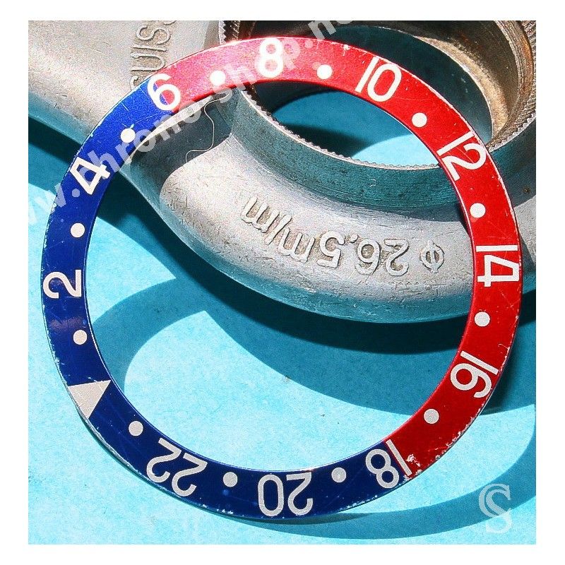 Rolex 70's Vintage Bezel insert Graduated Faded PEPSI Red & blue GMT MASTER 1675,16750 Watch inlay part