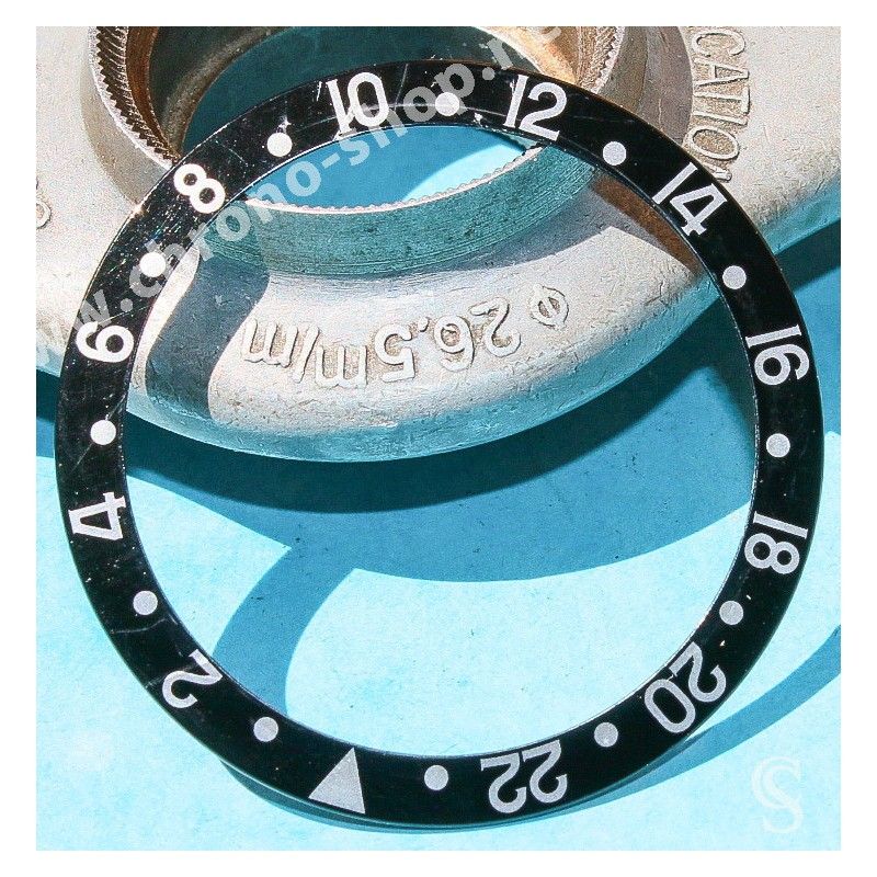 ROLEX 90's NOIR FAT FONT SERIFS INSERT GRADUE 24H LUNETTE MONTRES GMT MASTER 16700,16710,16760