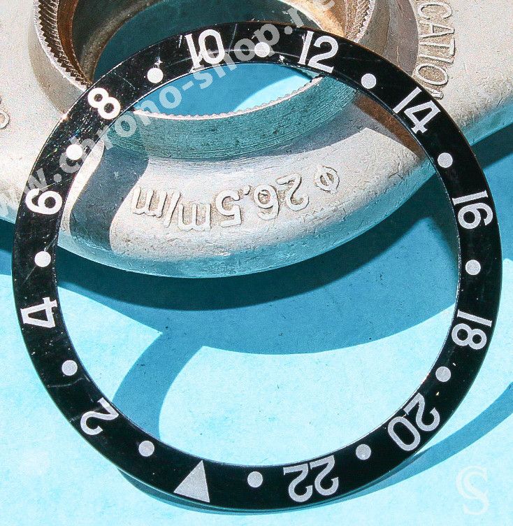 Rolex GMT Master watch Black color S/S 16700,16710,16760 Bezel 24H Insert  Part FAT FONT SERIFS
