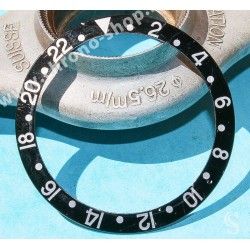 ROLEX 90's NOIR FAT FONT SERIFS INSERT GRADUE 24H LUNETTE MONTRES GMT MASTER 16700,16710,16760