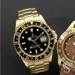 Rolex Tutone Black \u0026 18k Gold Rolex GMT Master 2 Watch 16718, 16713 Watch  Bezel Graduated 24H Fat Font Insert Part