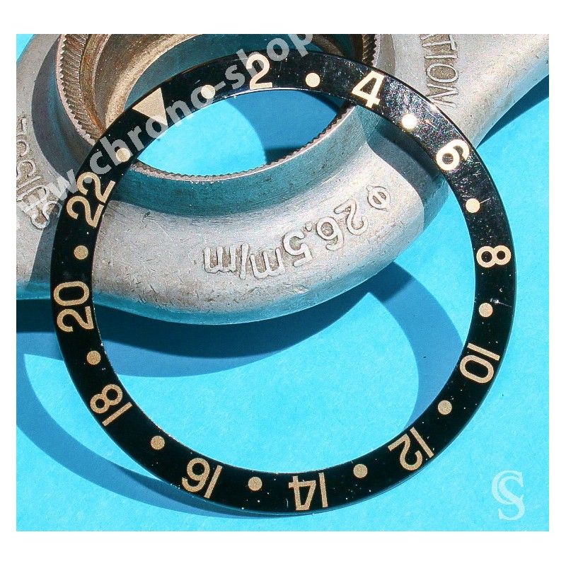 ROLEX RARE INSERT FAT FONT GRADUE 24H JAUNE & NOIR LUNETTE MONTRE GMT MASTER II 16713,16718