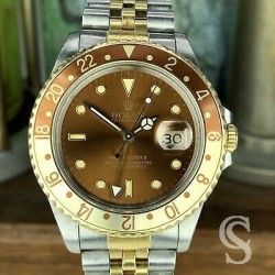 ROLEX ROOTBEER VINTAGE 2TONE GMT MASTER WATCH BEZEL 24H INSERT FADED 16700,16713,16178,16710,16760