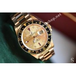 ROLEX RARE INSERT FAT FONT GRADUE 24H JAUNE & NOIR LUNETTE MONTRE GMT MASTER II 16713,16718