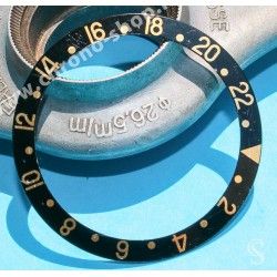 Rolex Tutone Black & 18k Gold Rolex GMT Master 2 Watch 16718, 16713 Watch Bezel Graduated 24H Fat Font Insert Part