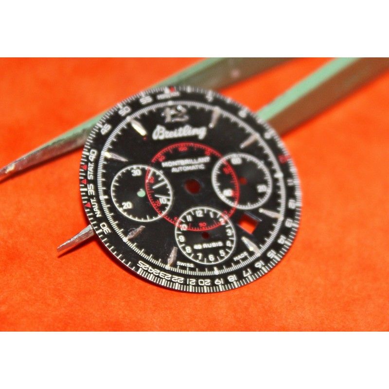 BREITLING CADRAN MONTBRILLANT CHRONOMETRE AUTOMATIQUE COULEUR NOIR ET ROUGE