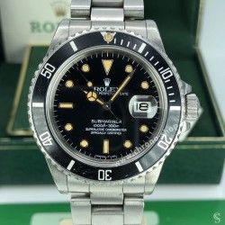 Rolex Vintage Black Submariner date watch Bezel Insert Tritium 16800, 16610, 168000 for sale