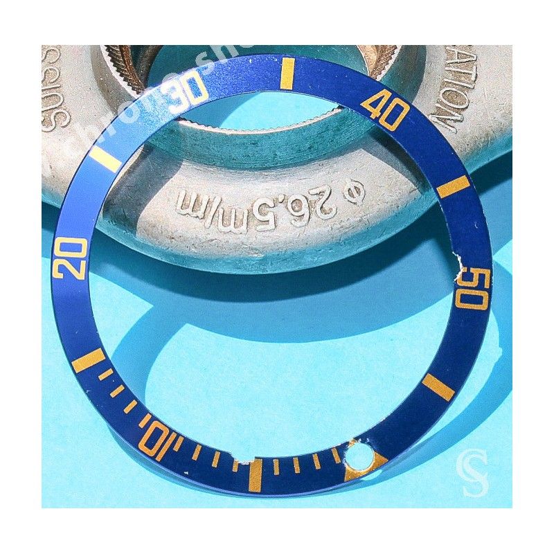 Rolex 90's Glossy Blue color Submariner Date Tutone 16803, 16613, 16808, 16618 Watch Bezel Graduated Tritium Insert Part