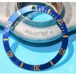 Rolex 90's Glossy Blue color Submariner Date Tutone 16803, 16613, 16808, 16618 Watch Bezel Graduated Tritium Insert Part