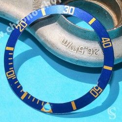 Rolex 90's Glossy Blue color Submariner Date Tutone 16803, 16613, 16808, 16618 Watch Bezel Graduated Tritium Insert Part