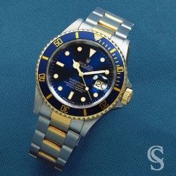 Rolex 90's Glossy Blue color Submariner Date Tutone 16803, 16613, 16808, 16618 Watch Bezel Graduated for sale