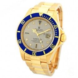 ROLEX VINTAGE INSERT BLEU & JAUNE GRADUE LUNETTE MONTRES SUBMARINER DATE OR & ACIER 16613,16618,16803,16808