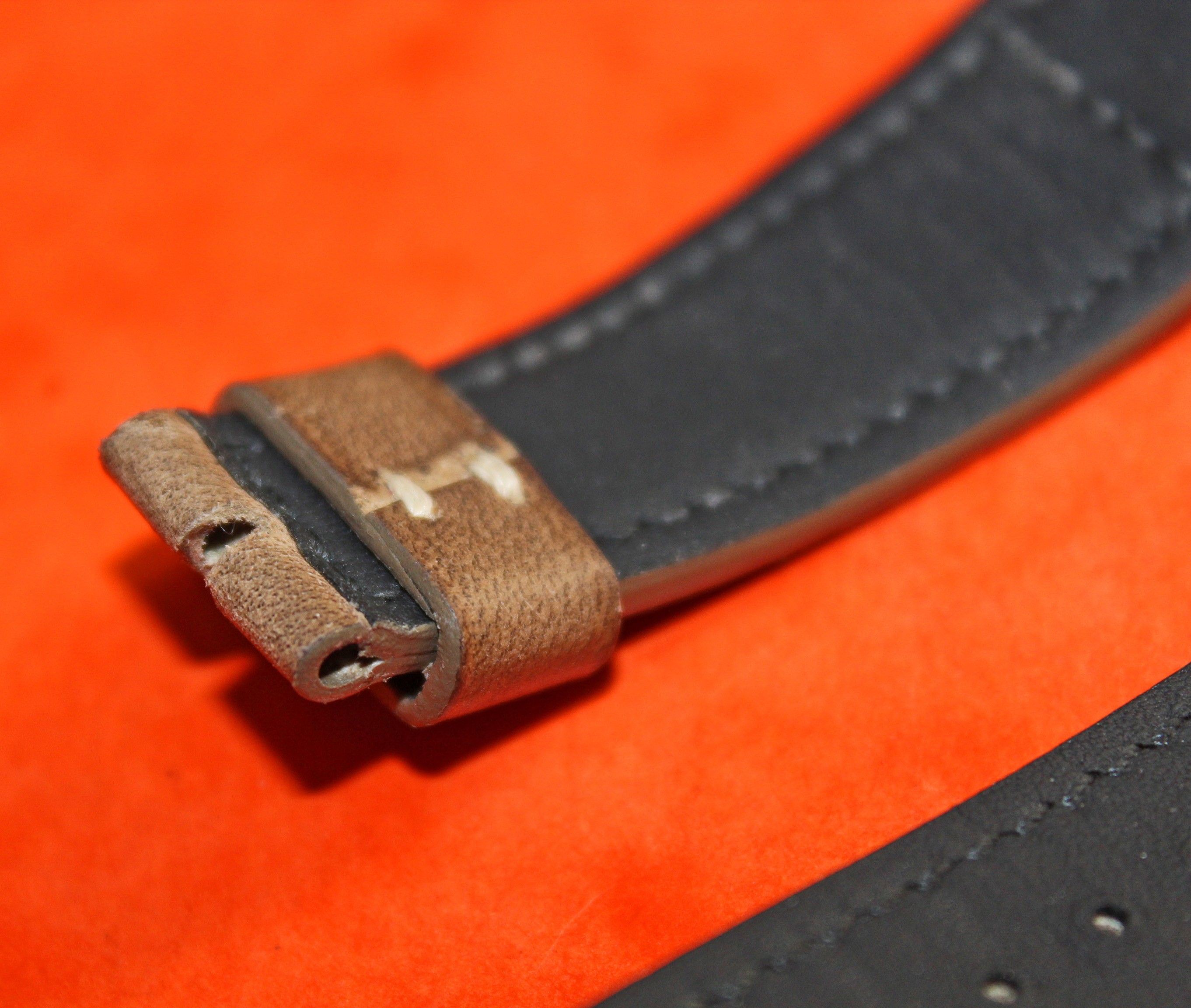 Genuine Pilot Riveted Brown Leather Vintage Aviator Watch Strap 21mm