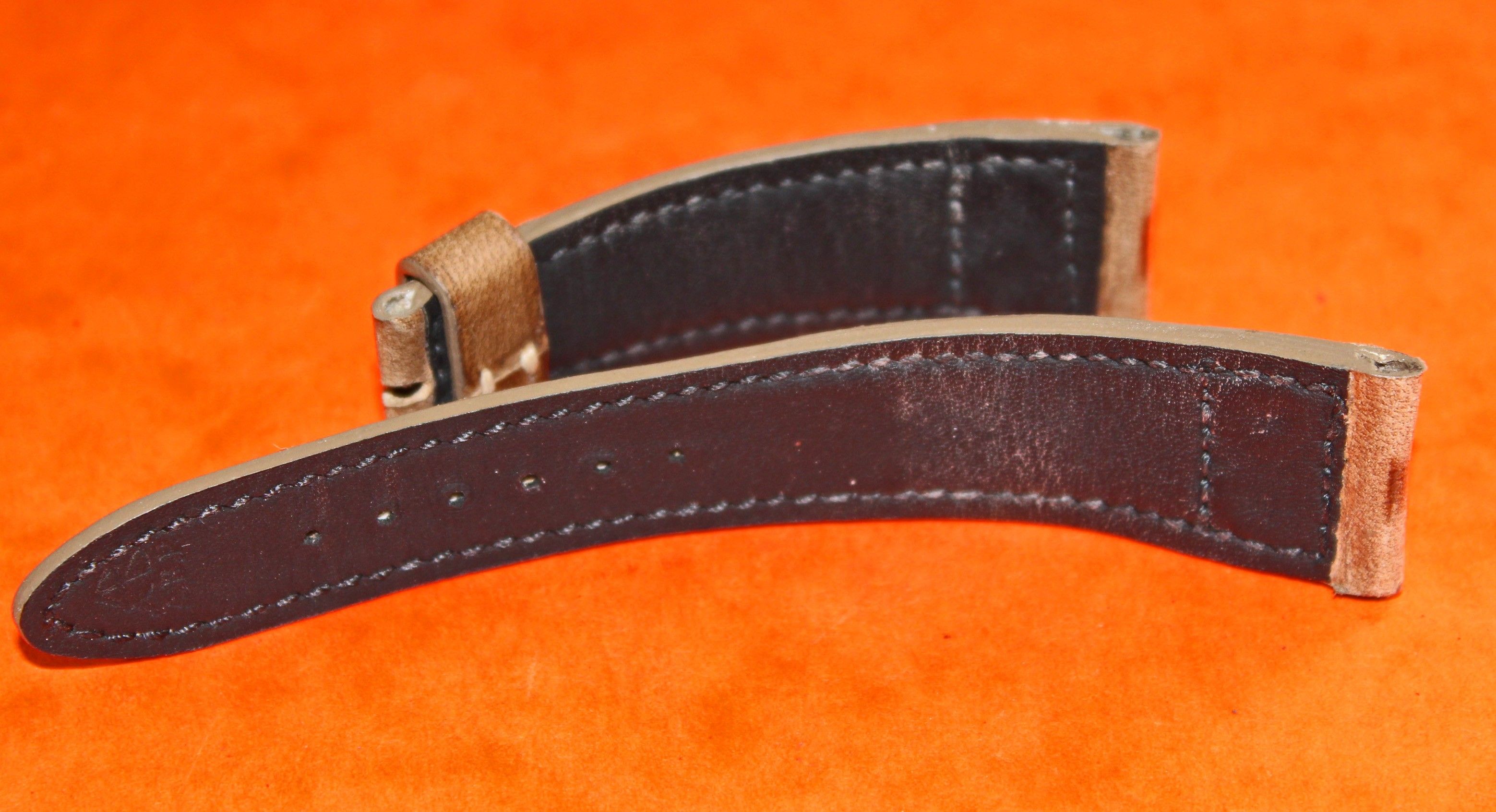 Genuine Pilot Riveted Brown Leather Vintage Aviator Watch Strap 21mm