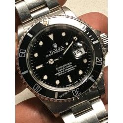 ROLEX ORIGINAL INSERT NOIR MONTRES SUBMARINER DATE 16800,168000,16610 LUMINOVA