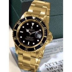 ROLEX VINTAGE INSERT NOIR & JAUNE GRADUE LUNETTE MONTRES SUBMARINER DATE OR & ACIER 16613,16618,16803,16808 TRITIUM