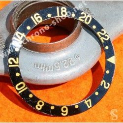 Rolex 70's Fat Font Tutone 16753 ,16758, 16750, 1675, 1675/8, 1675/3 GMT Master 18k Black & gold color Watch Bezel Insert part