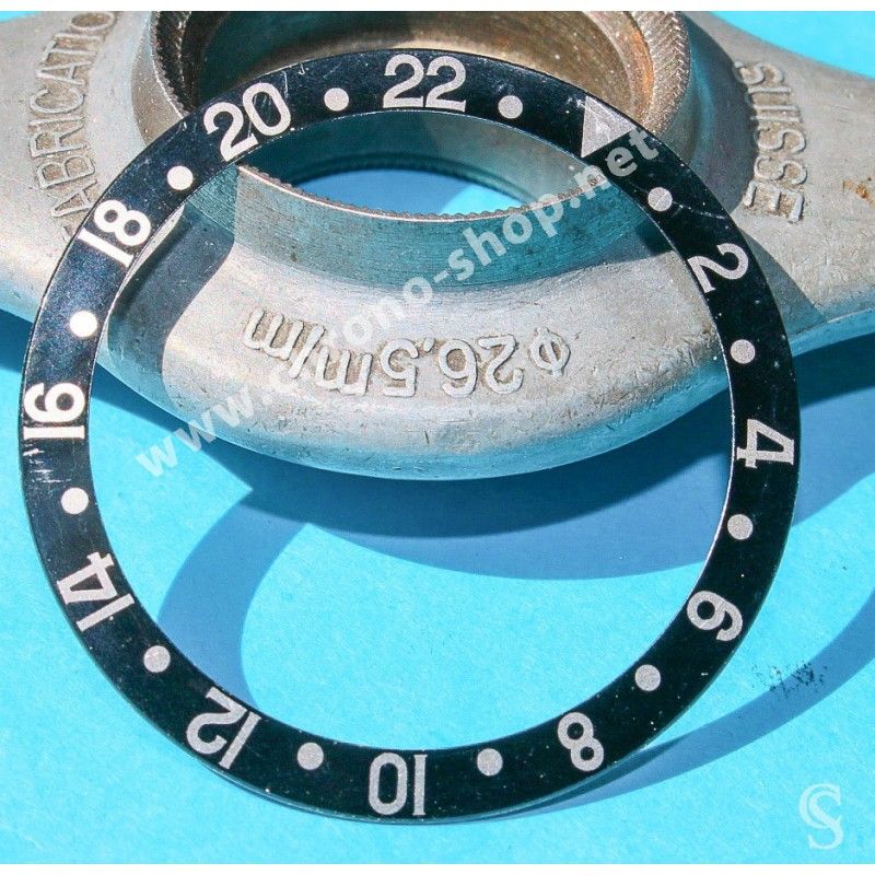 Rolex GMT Master watch Black color S/S 16700,16710,16760 Bezel 24H Insert Part FAT FONT SERIFS