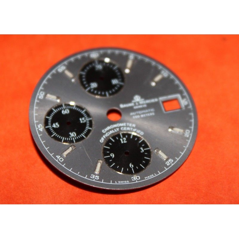 Authentique Cadran BAUME & MERCIER CHRONO gris / noir montres avec date 