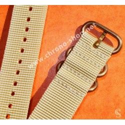 BRACELET NATO NYLON ZULU BEIGE BRONZEI G-10 MILITAIRE 22mm BREITLING,IWC,ZENITH,PATEK,TAG HEUER,OMEGA