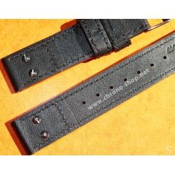 Bracelet simili cuir couleur noir 20mm avec rivets Montres type aviateurs, pilotes