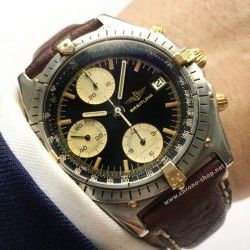 BREITLING VINTAGE RARE CADRAN CHRONOMAT BITONS NOIR & JAUNE Ø28mm MONTRES BREITLING ref 81950A