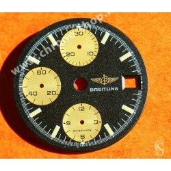 BREITLING VINTAGE RARE CADRAN CHRONOMAT BITONS NOIR & JAUNE Ø28mm MONTRES BREITLING ref 81950A