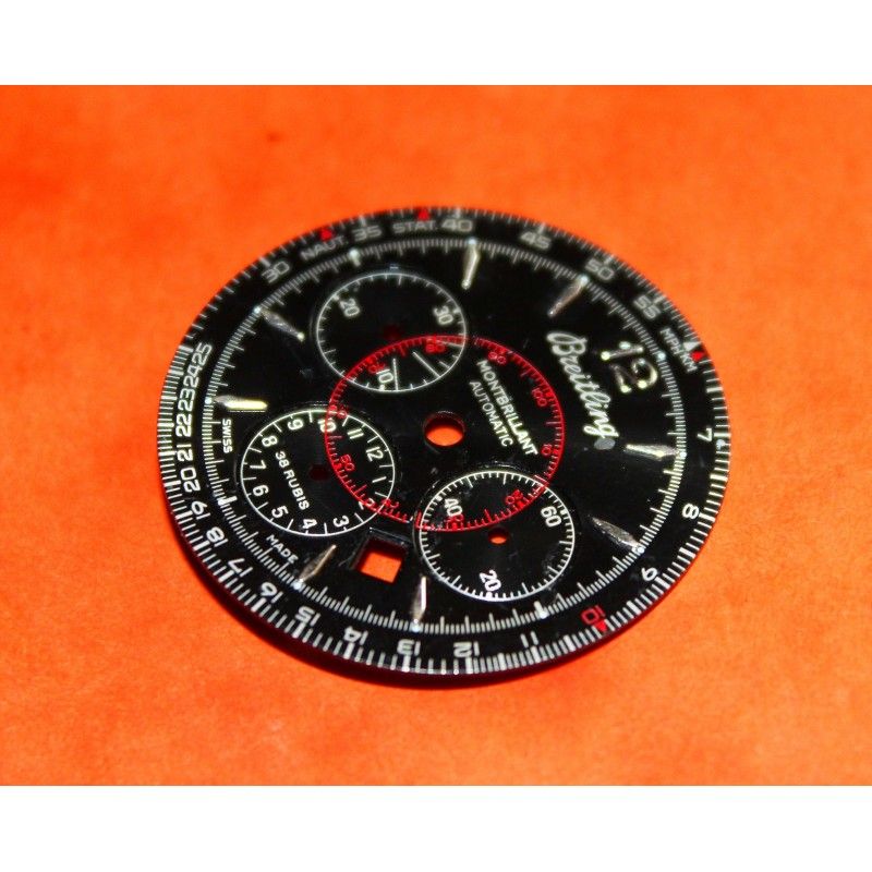 BREITLING CADRAN MONTBRILLANT CHRONOMETRE AUTOMATIQUE COULEUR NOIR ET ROUGE