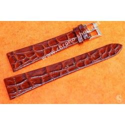 Bracelet Cuir Crocodile Marron 18mm avec boucle ardillon Montres