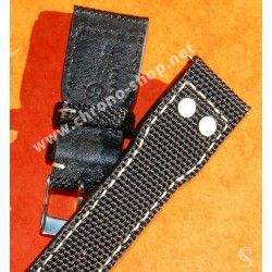 IWC Schaffhausen Rare Vintage Pilotband Black Leather Strap 22mm BIG PILOT Rivets Style ref 5103, 5010, 5009 Titanium buckle