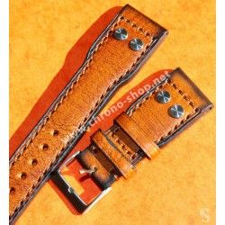 IWC Schaffhausen Rare Authentique Bracelet 22mm Cuir de veau Marron MONTRES AVIATEURS BIG PILOT 5103, 5010, 5009